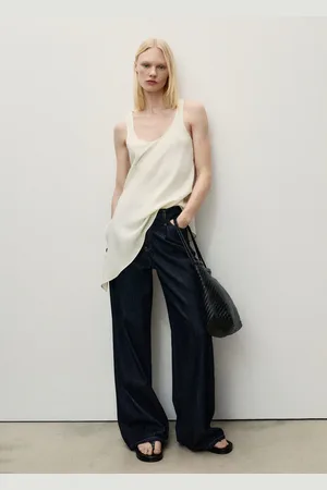 MANGO Wideleg-Jeans mit ausgefranstem Bund - Damen - XS
