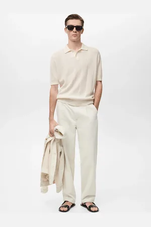 MANGO Polo Strickstruktur Streifen - Herren - M