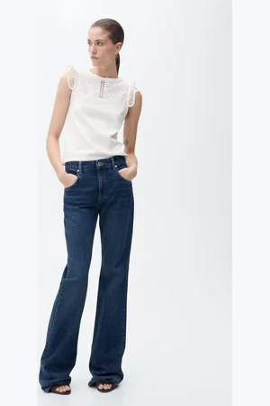 MANGO Baumwoll-Top mit Lochmuster-Ausschnitt - Damen - M