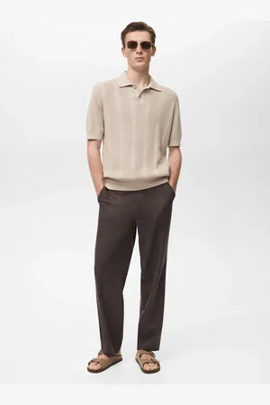 MANGO Polo Strickstruktur Streifen - Herren - M