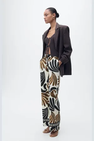 MANGO Wideleg-Hose mit abstraktem Print - Damen - M