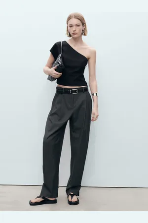 MANGO Asymmetrisches Leinentop - Damen - S
