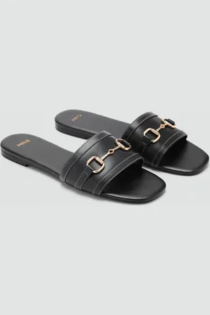 MANGO Ledersandale mit Schnalle - Damen - 37