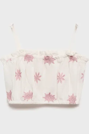 MANGO Besticktes Crop-Top - Kinder - 8