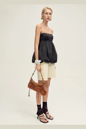 MANGO Ramie-Top mit Ballon-Effekt - Damen - M
