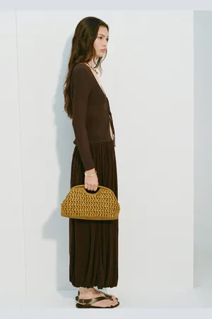 MANGO Clutch-Tasche aus Naturfaser - Damen - Einheitsgröße