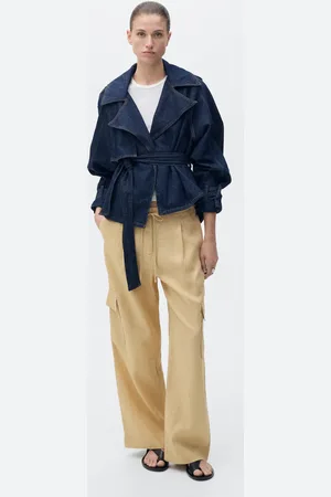 MANGO Cargohose aus Leinen - Damen - 44