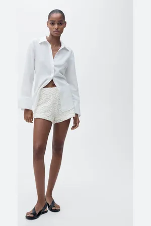 MANGO Gerade Shorts im Häkel-Style - Damen - XXL