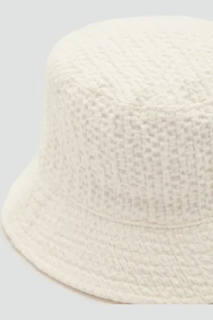MANGO Strukturierter Bucket Hat aus Baumwolle - Damen - Einheitsgröße