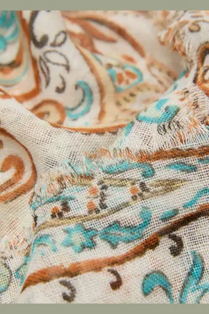 MANGO Tuch aus Leinengemisch mit Paisleymuster - Damen - Einheitsgröße