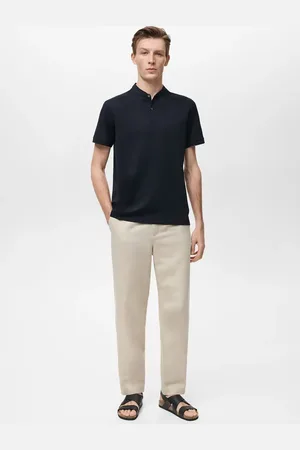 MANGO Baumwoll-Poloshirt mit Stehkragen - Herren - L