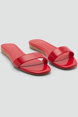 MANGO Flache Sandale mit Lackleder-Effekt - Damen - 39