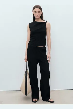 MANGO Gerade Hose mit Schleife - Damen - L