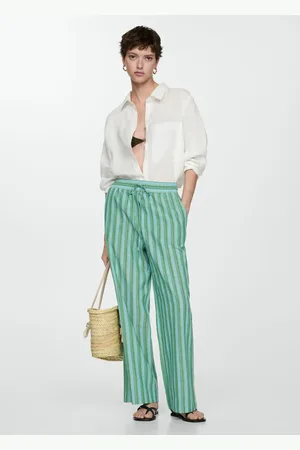 MANGO Gerade geschnittene Streifenhose - Damen - XL