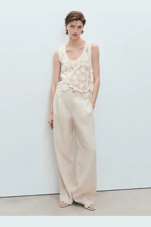 MANGO Geblümtes Häkeltop - Damen - XL