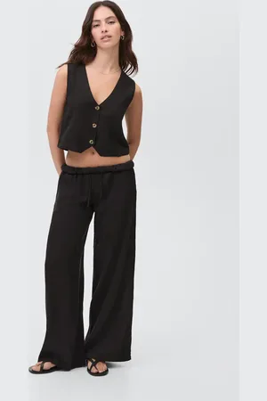 MANGO Gerade Leinenhose - Mädchen - XXS