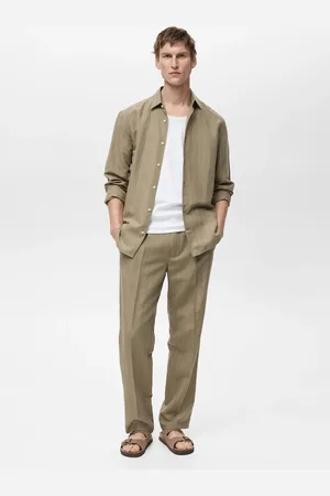 MANGO Nadelstreifenhose aus Leinen - Herren - 44
