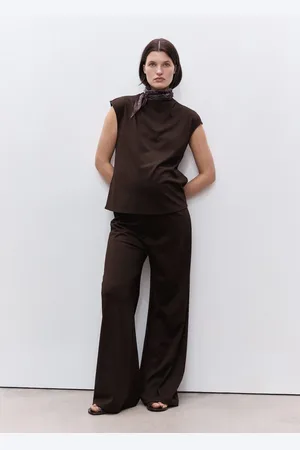 MANGO Wideleg-Feinstrickhose - Damen - L