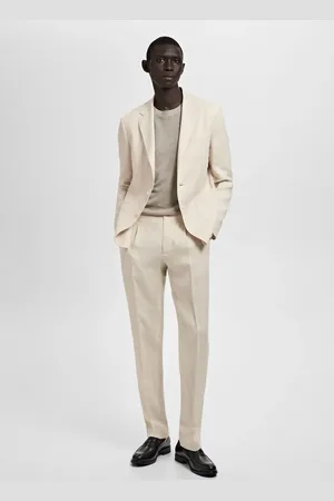 MANGO Anzughose Salerno 100% Leinen Slim Fit - Herren - 38