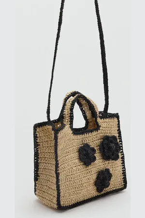 MANGO Geblümte Tasche mit Raffiabast-Effekt - Kinder - Einheitsgröße