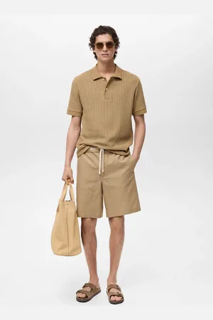 MANGO Geripptes Grobstrick-Poloshirt - Herren - XL