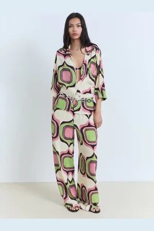 MANGO Gemusterte Baggy Pants - Damen - L