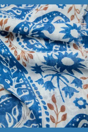 MANGO Tuch aus Leinengemisch mit Paisleymuster - Damen - Einheitsgröße
