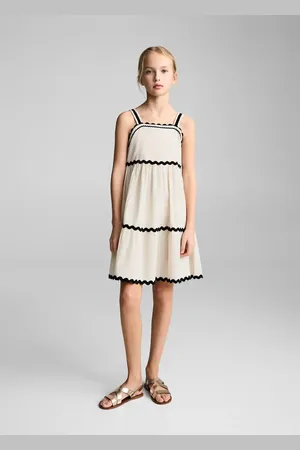MANGO Leinenkleid mit wellenförmigem Design - Kinder - 8