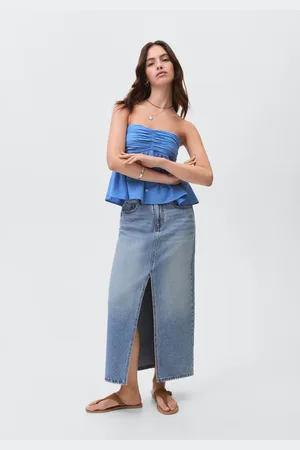 MANGO Schulterfreies Top mit Raffdetails - Mädchen - L