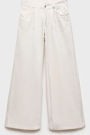 MANGO Wideleg-Jeans mit Metallic-Finish - Damen - 40