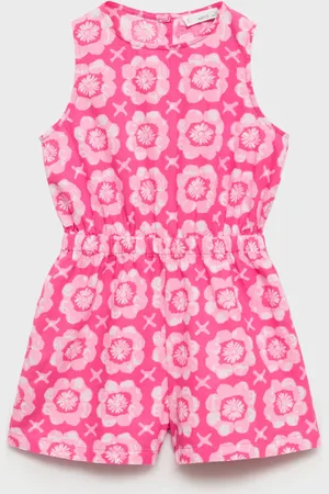 MANGO Gemusterter Leinenoverall - Kinder - 11