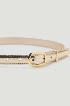 MANGO Metallic-Gürtel mit ovalförmiger Schnalle - Damen - M