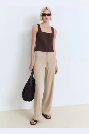 MANGO Strickhose aus Baumwolle mit Leinen - Damen - 1XL