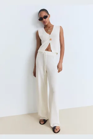 MANGO Strickhose aus Baumwolle mit Leinen - Damen - XL