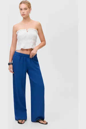 MANGO Gerade Leinenhosen - Mädchen - M