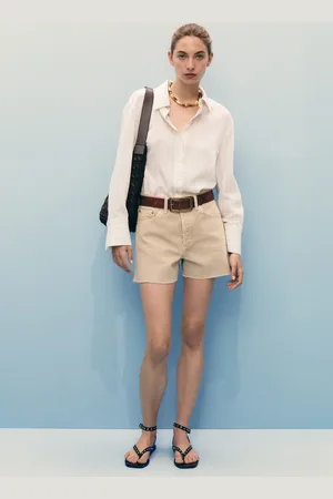 MANGO Jeansshorts mit ausgefranstem Saum - Damen - 44