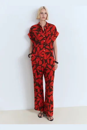 MANGO Fließende, bedruckte Hose - Damen - XL