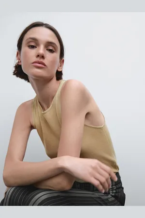 Massimo Dutti Halbtransparentes Top Mit Rundausschnitt