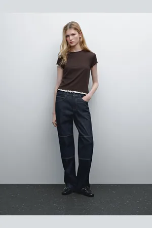 Massimo Dutti Doppellagiges Shirt Mit Geripptem Und Gewelltem Detail