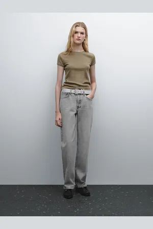 Massimo Dutti Geripptes T-Shirt Aus 100 % Baumwolle Mit Kontrasten