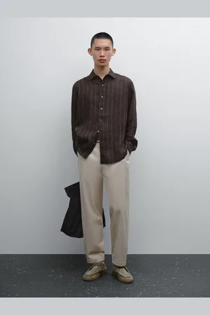 Massimo Dutti Nadelstreifenhemd Aus 100 % Leinen