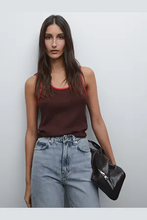Massimo Dutti Stricktop Mit Farblich Abgesetzten Borten
