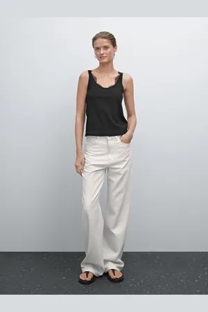 Massimo Dutti Top Aus Baumwolle Mit Spitze