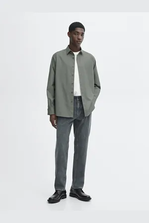 Massimo Dutti Regular-Fit-Hemd Aus Serge 100 % Baumwolle