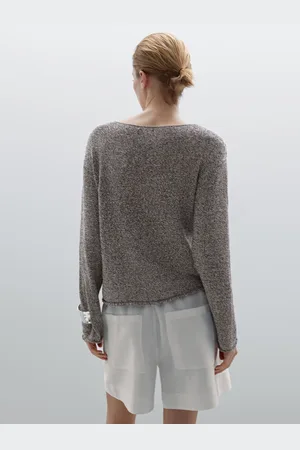 Massimo Dutti Melierter Strickpullover Aus Baumwollmischgewebe