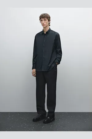 Massimo Dutti Regular-Fit-Hemd Aus Serge 100 % Baumwolle