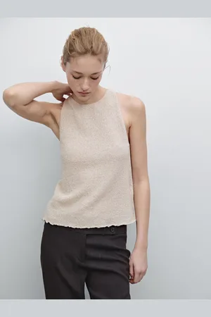 Massimo Dutti Neckholder-Stricktop Mit Textur