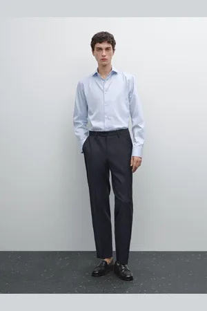 Massimo Dutti Slim-Fit-Hemd Aus Serge Und Baumwolle Mit Streifen