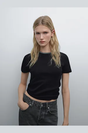 Massimo Dutti Geripptes T-Shirt Mit Kurzen Ärmeln