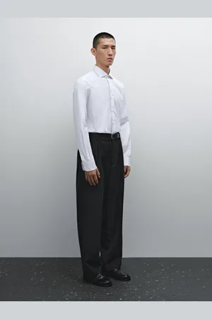 Massimo Dutti Gestreiftes Slim-Fit-Hemd Aus Reiner Baumwolle